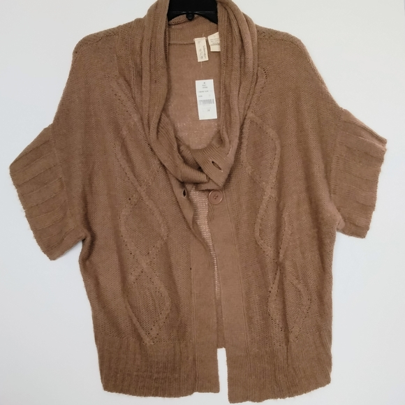 NWT Tiara Cable Knit Tan Sweater Sz 1X - Picture 1 of 8